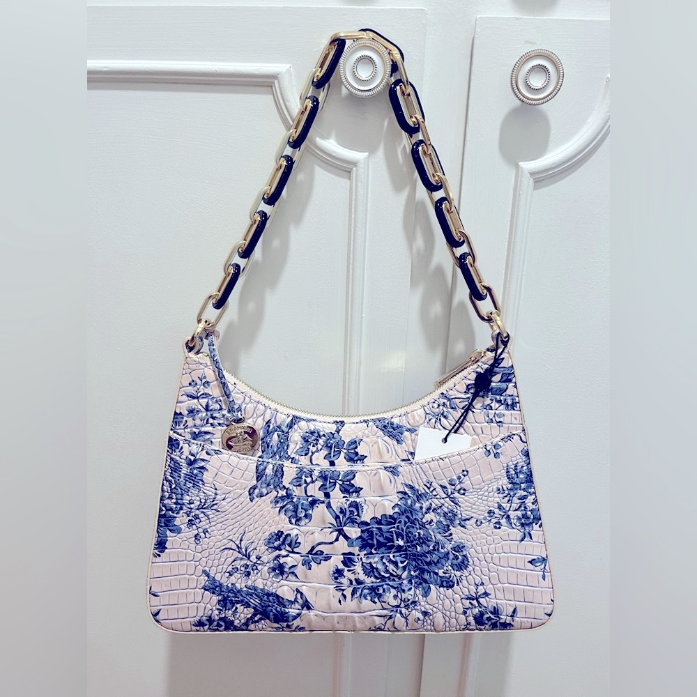 Brahmin sunbird Elegant Blue Floral Women's Bag - Picture 5 of 7